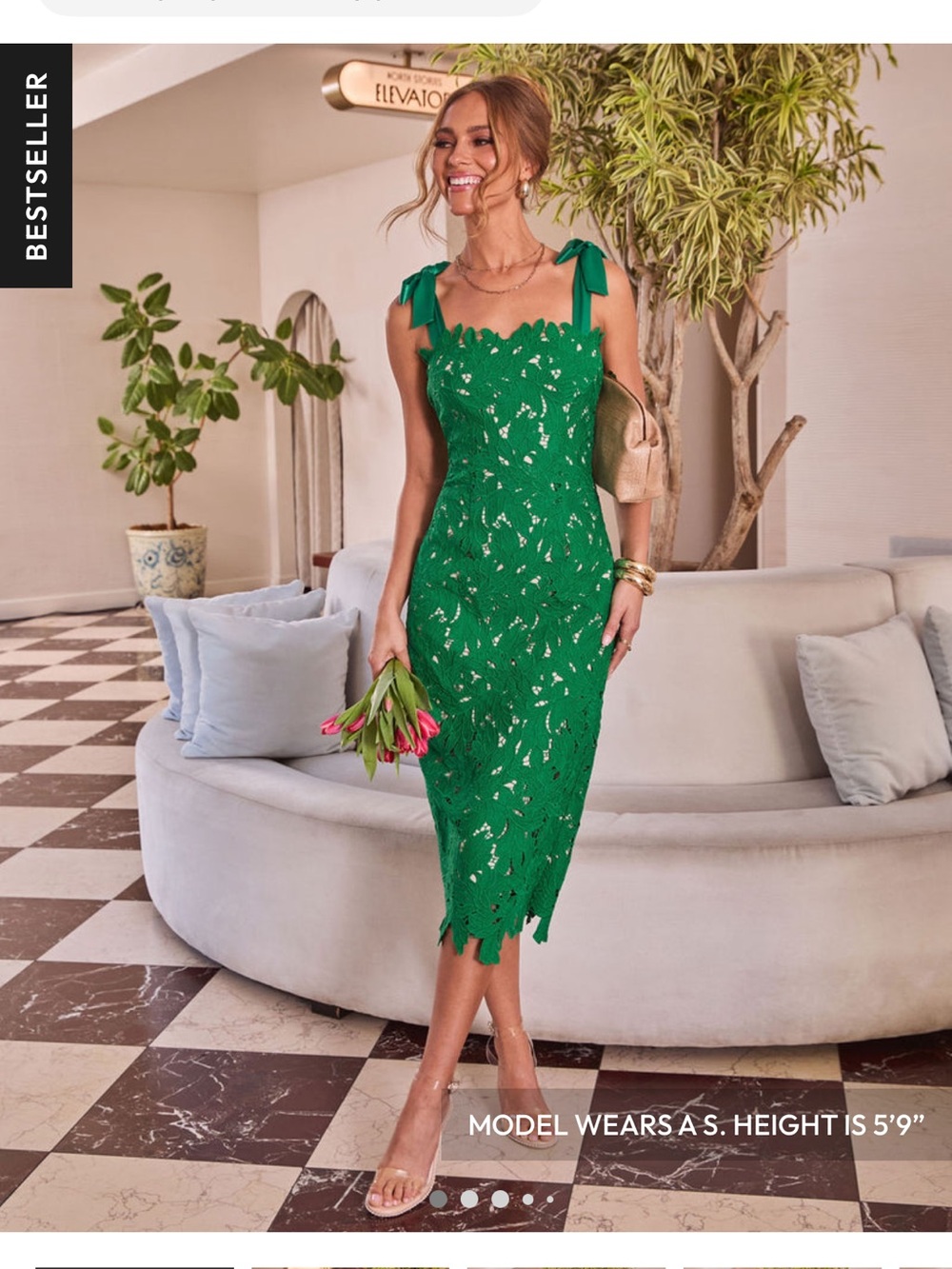 Vici warm intentions lace midi dress in green size medium